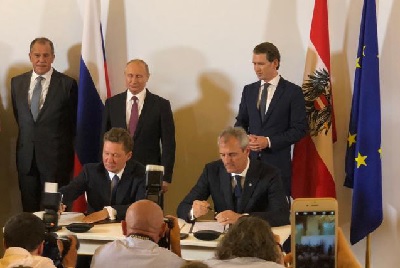 OMV and Gazprom sign extension for natural gas supplies to Austria